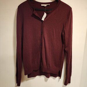 Ann Taylor Loft Ann Cardigan Burgundy Medium